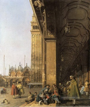 Canaletto Werke - östlich der südwestlichen Ecke der Piazza San Marco suchen San Marco Piazza und er Kolonnade Canaletto